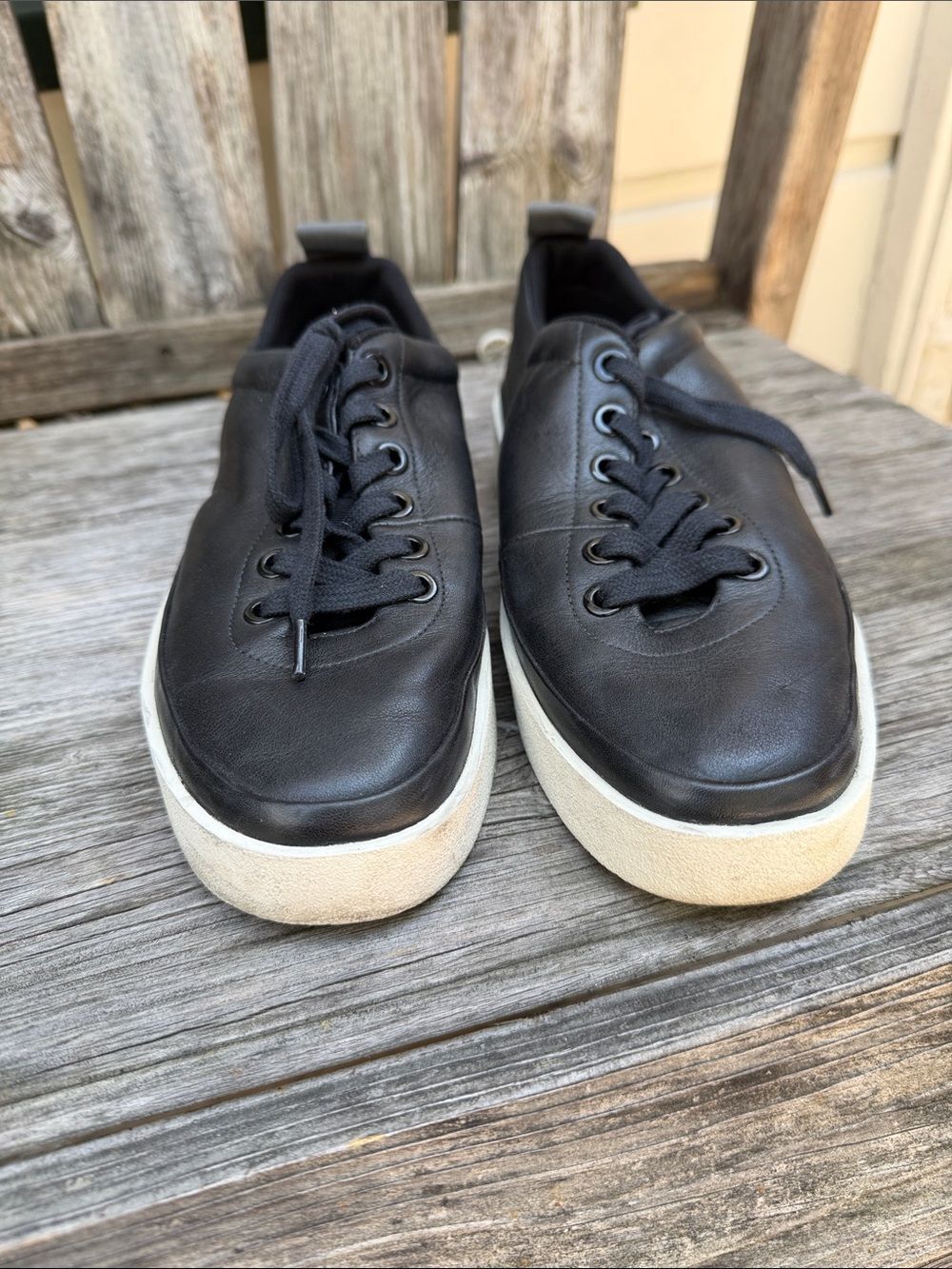 VIA SPIGA V-Mae Platform Leopard Print Suede or Black Leather Sneaker 7 1/2